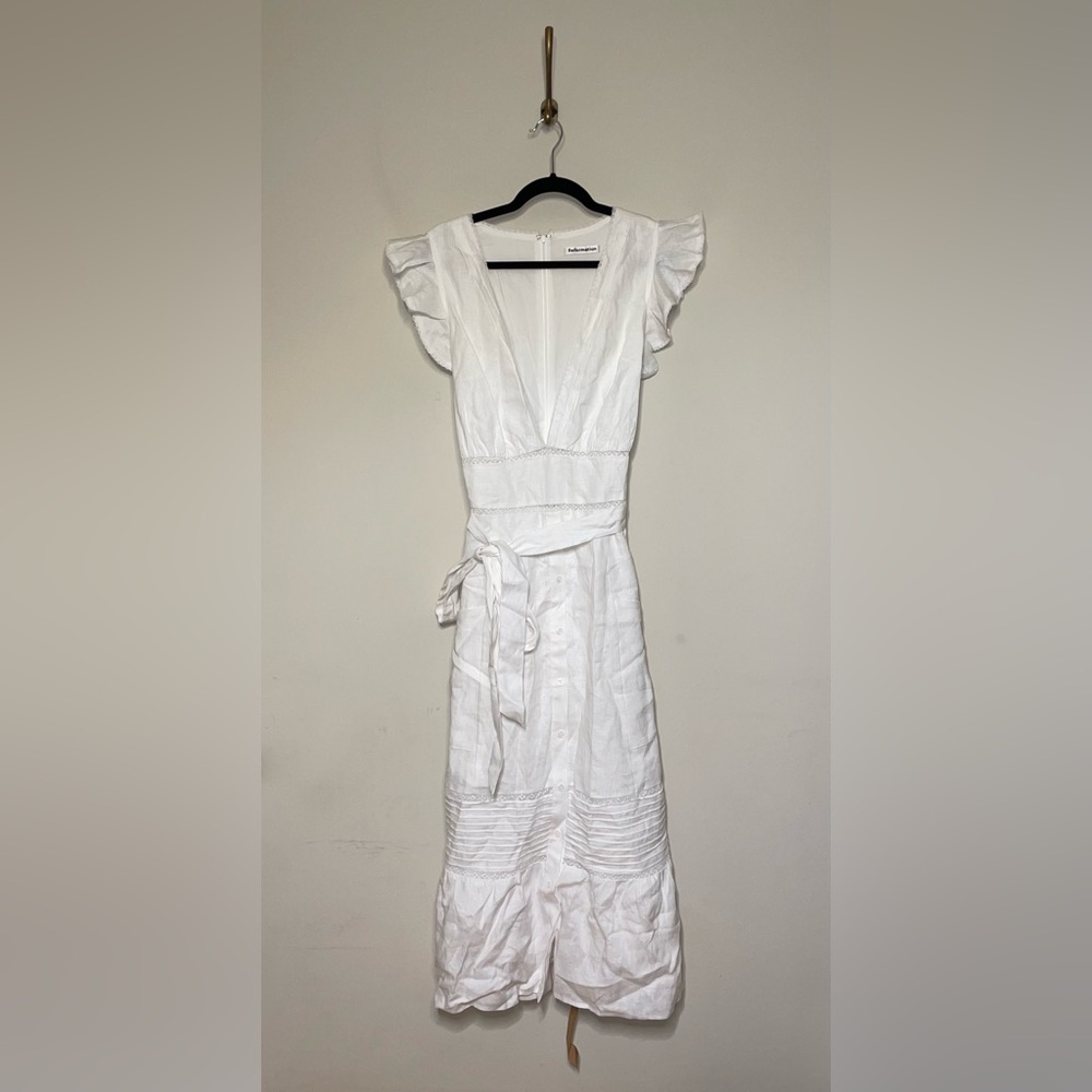 Reformation Lili Linen Midi Dress White - Picture 5 of 10